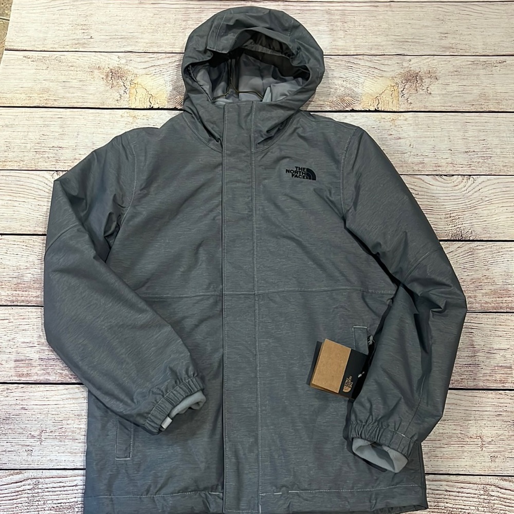 North Face youth grey jacket with hood